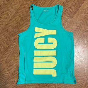 Juicy Couture Sport Juicy Tank Top Green Yellow Womens Sz S